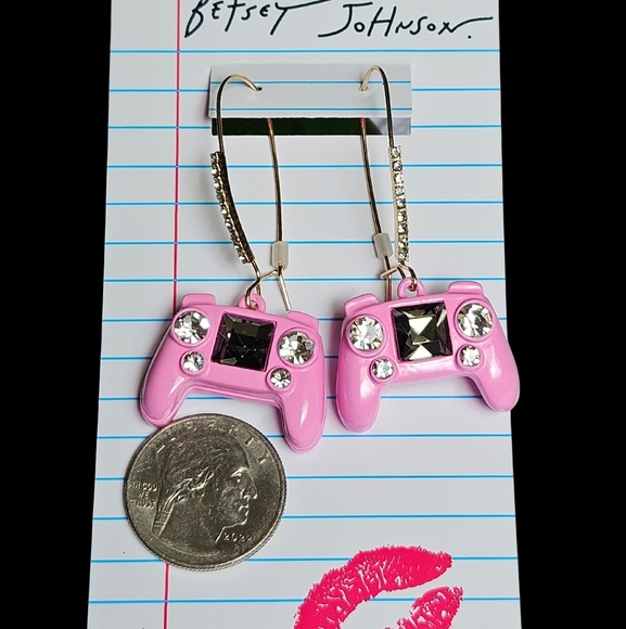 Betsey Johnson Jewelry - 👾Betsey Johnson Pink Gaming Video Game Controller Earrings - NWT👾